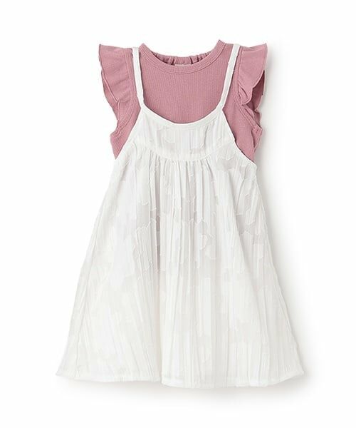 petit main / プティマイン ミニ丈・ひざ丈ワンピース | 【リンク】ジャガードキャミワンピセット | 詳細5