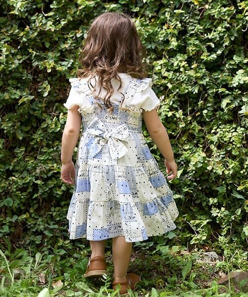 petit main / プティマイン ミニ丈・ひざ丈ワンピース | 【リンク】総柄シャーリングワンピース(キッズ) | 詳細1