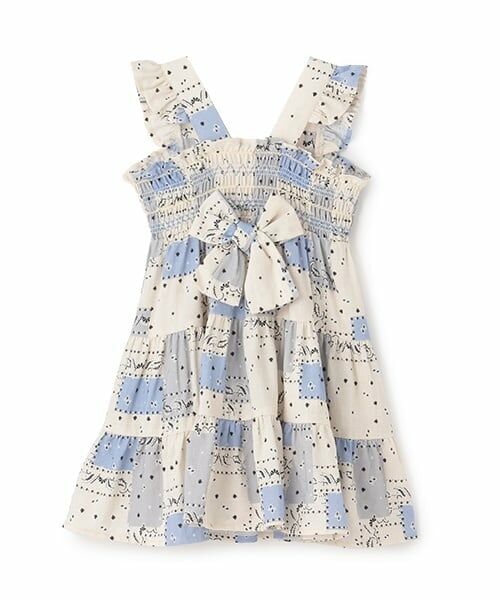 petit main / プティマイン ミニ丈・ひざ丈ワンピース | 【リンク】総柄シャーリングワンピース(キッズ) | 詳細10