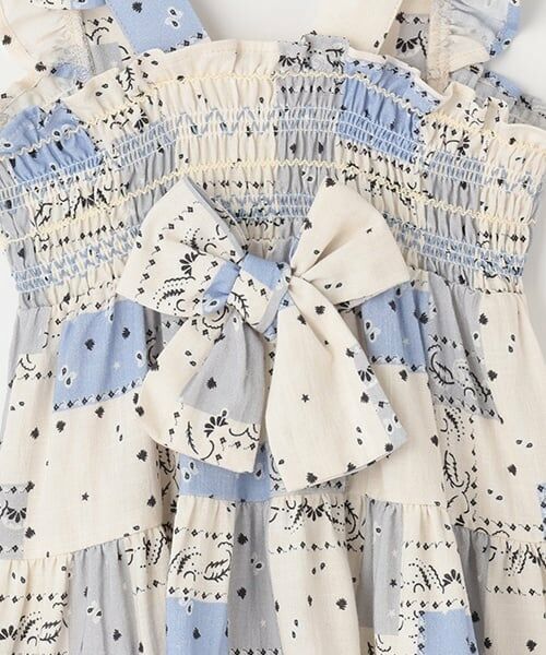 petit main / プティマイン ミニ丈・ひざ丈ワンピース | 【リンク】総柄シャーリングワンピース(キッズ) | 詳細15