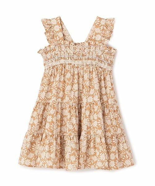 petit main / プティマイン ミニ丈・ひざ丈ワンピース | 【リンク】総柄シャーリングワンピース(キッズ) | 詳細19