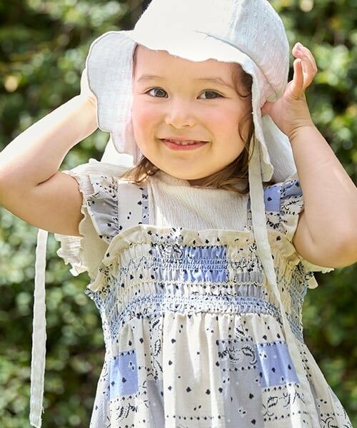 petit main / プティマイン ミニ丈・ひざ丈ワンピース | 【リンク】総柄シャーリングワンピース(キッズ) | 詳細2