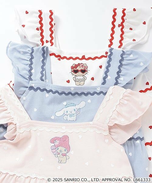 petit main / プティマイン ミニ丈・ひざ丈ワンピース | 【サンリオキャラクターズ】カットティアードワンピース | 詳細14