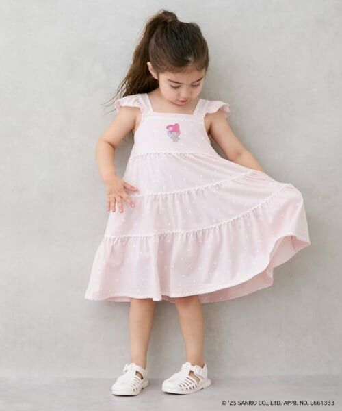 petit main / プティマイン ミニ丈・ひざ丈ワンピース | 【サンリオキャラクターズ】カットティアードワンピース | 詳細7