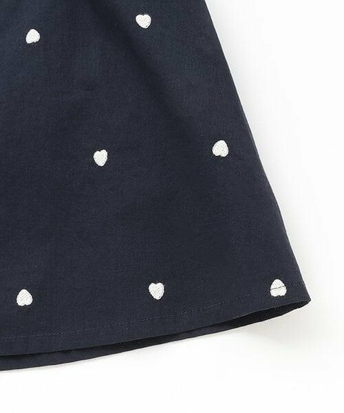 petit main / プティマイン ミニ丈・ひざ丈ワンピース | 【リンク】衿ハート刺しゅうワンピース(キッズ) | 詳細4