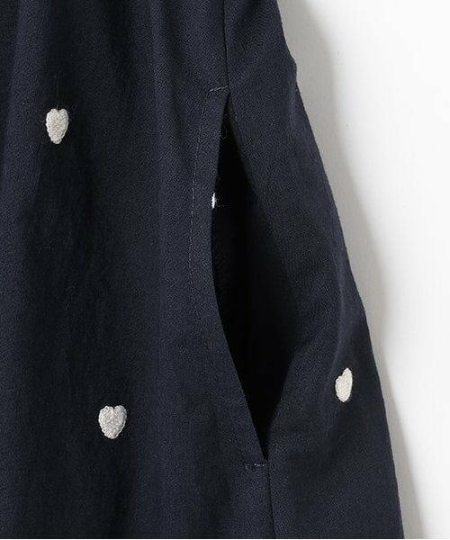 petit main / プティマイン ミニ丈・ひざ丈ワンピース | 【リンク】衿ハート刺しゅうワンピース(キッズ) | 詳細5