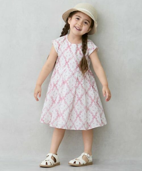 petit main / プティマイン ミニ丈・ひざ丈ワンピース | 【リンク】アソートフレアワンピース(キッズ)（赤）