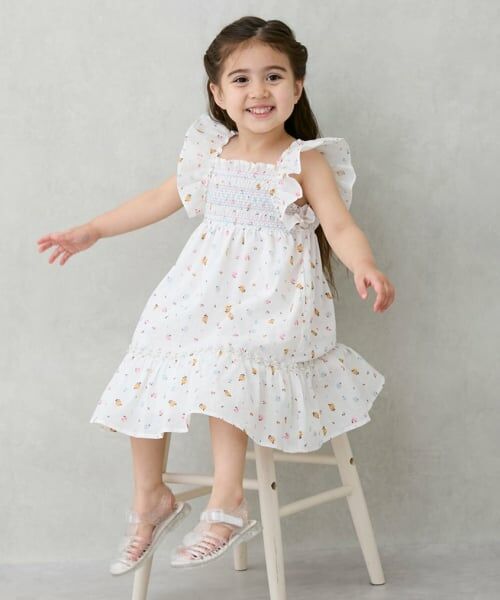 petit main / プティマイン ミニ丈・ひざ丈ワンピース | シャーリングティアードワンピース | 詳細2