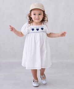 petit main / プティマイン ミニ丈・ひざ丈ワンピース | ハートスモッキングワンピース