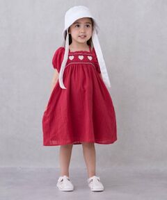 petit main / プティマイン ミニ丈・ひざ丈ワンピース | ハートスモッキングワンピース