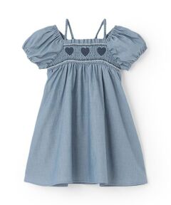 petit main / プティマイン ミニ丈・ひざ丈ワンピース | ハートスモッキングワンピース