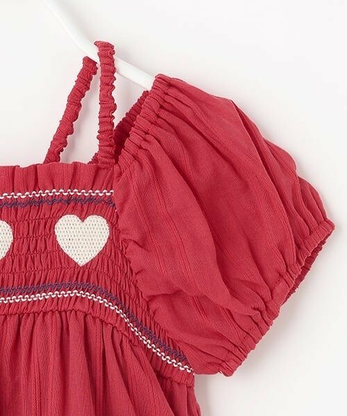 petit main / プティマイン ミニ丈・ひざ丈ワンピース | ハートスモッキングワンピース | 詳細10