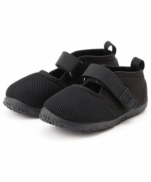 petit main / プティマイン サンダル | メッシュストラップサンダル（黒）
