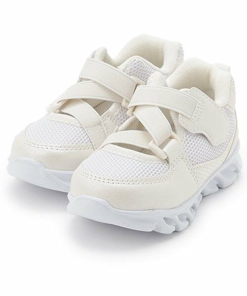 petit main / プティマイン スニーカー | ぴかぴかフラッシュシューズ（オフ ホワイト）