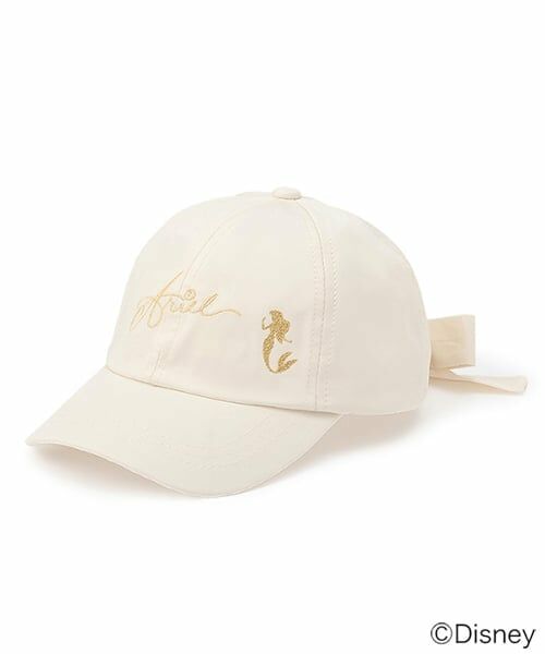 petit main / プティマイン キャップ | 【Disney】刺しゅうバックリボンキャップ（アイボリー）