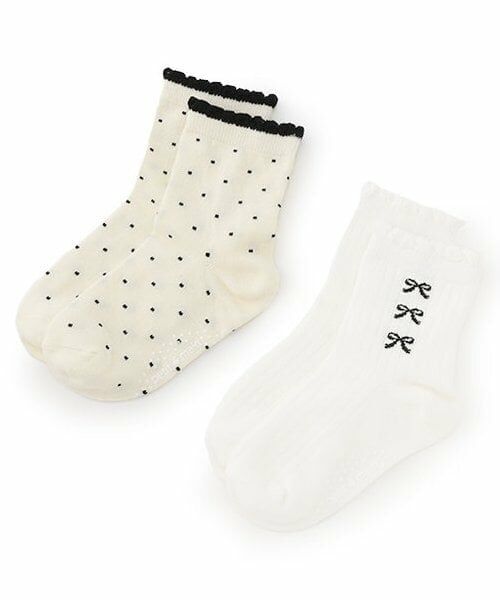 petit main / プティマイン ソックス | アソートクルーソックス2P（アイボリー）