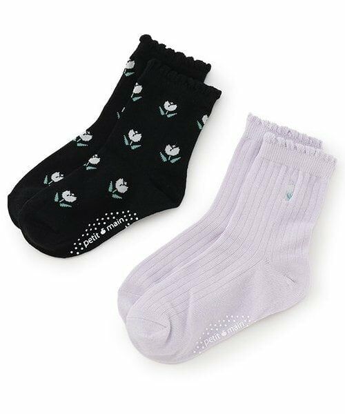 petit main / プティマイン ソックス | アソートクルーソックス2P（ラベンダー）