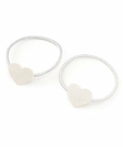 petit main / プティマイン ヘアゴム・シュシュ | ハートヘアゴム（アイボリー）