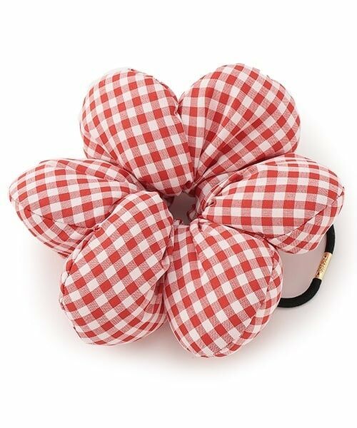 petit main / プティマイン ヘアゴム・シュシュ | フラワーシュシュ（赤）