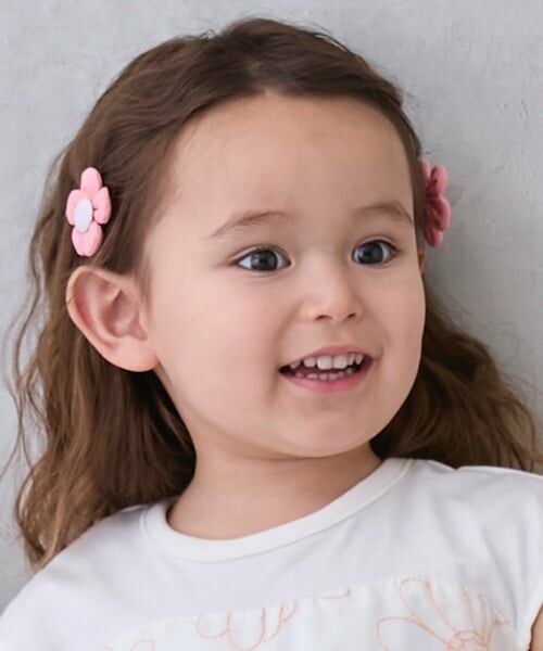 petit main / プティマイン ヘアピン | お花ヘアピン（オレンジ）