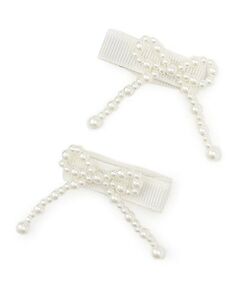 petit main / プティマイン ヘアピン | パールリボンヘアクリップ2P