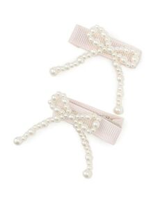 petit main / プティマイン ヘアピン | パールリボンヘアクリップ2P