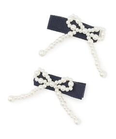 petit main / プティマイン ヘアピン | パールリボンヘアクリップ2P