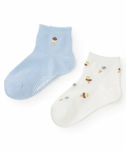 petit main / プティマイン ソックス | GIRLS接触冷感ソックス2P（サックス）