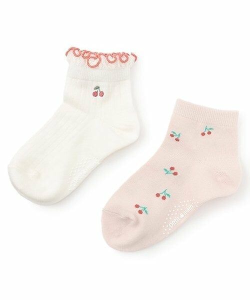 petit main / プティマイン ソックス | GIRLS吸水速乾ソックス2P(オフ ホワイト)