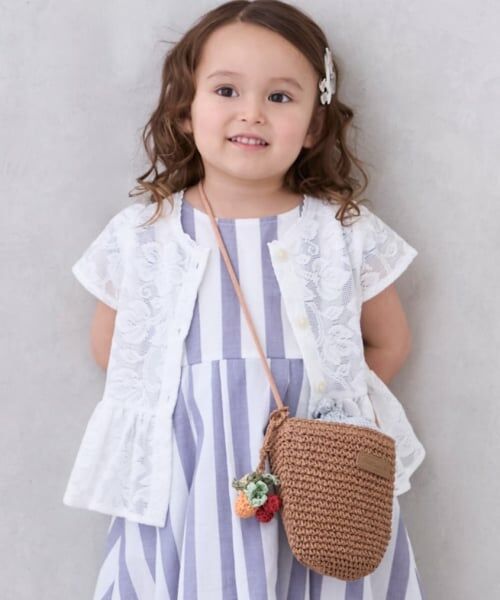 petit main / プティマイン ショルダーバッグ | 雑材フルーツポシェット（キャメル）