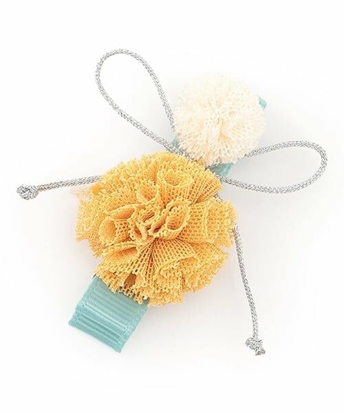 petit main / プティマイン ヘアピン | ぽんぽんヘアクリップ（オレンジ）