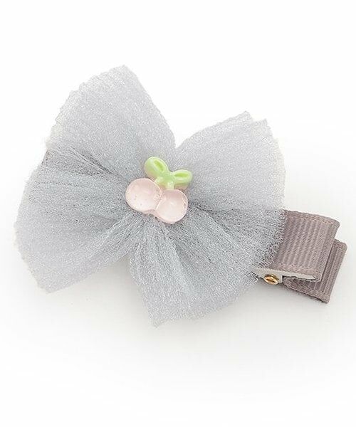 petit main / プティマイン ヘアピン | チュールリボンヘアクリップ（グレー）