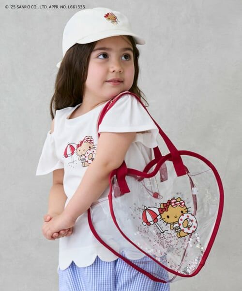 petit main / プティマイン トートバッグ | 【サンリオキャラクターズ】キラキラハート型クリアバッグ（赤）