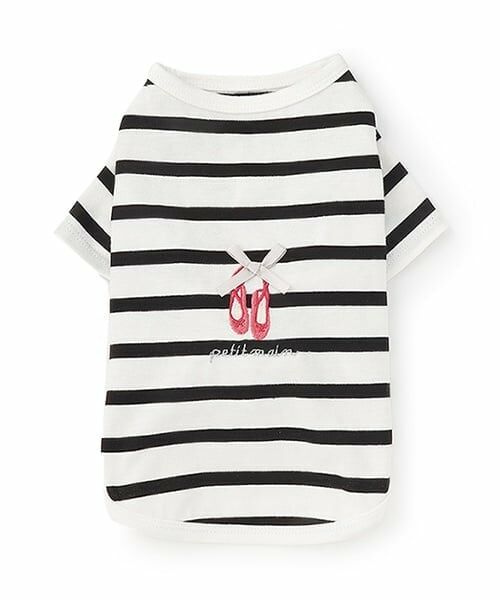 petit main / プティマイン ペットグッズ | 【DOG】バレリーナ刺しゅうTシャツ（黒）