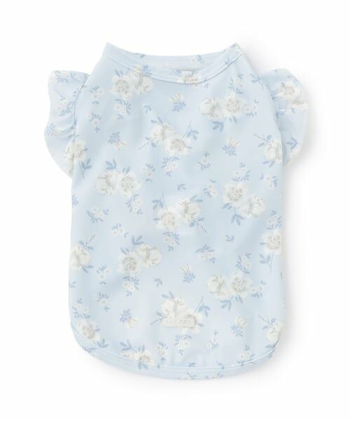petit main / プティマイン ハンカチ | 【DOG】【SWIM】肩フリル柄タンク（ライト ブルー）