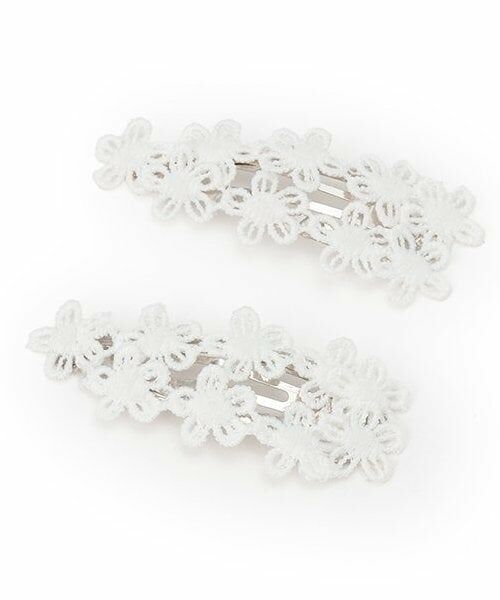 petit main / プティマイン ヘアピン | 花レースヘアピン/L（オフ ホワイト）