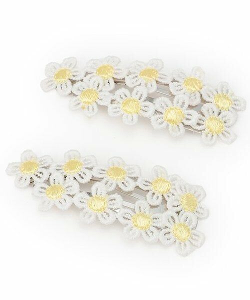 petit main / プティマイン ヘアピン | 花レースヘアピン/L（黄）