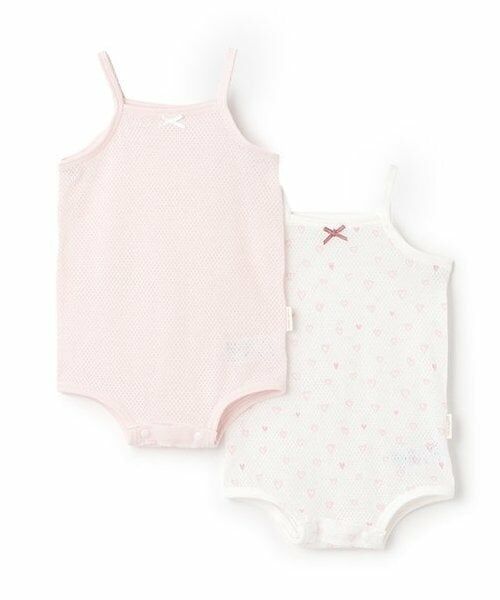 petit main / プティマイン ロンパース | 【弱酸性】メッシュキャミロンパース（ライト ピンク）