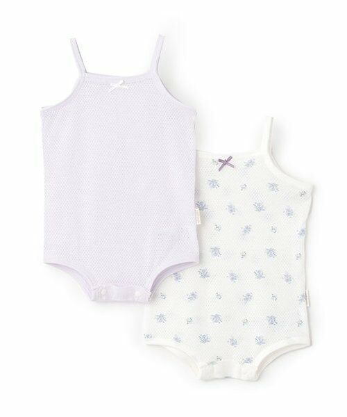 petit main / プティマイン ロンパース | 【弱酸性】メッシュキャミロンパース（ラベンダー）