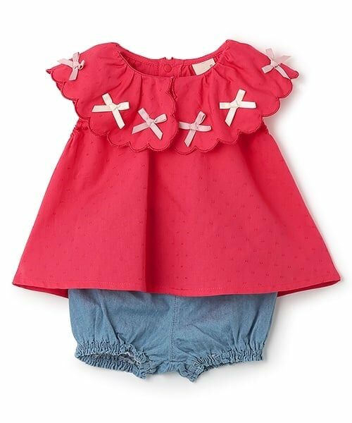 petit main / プティマイン ベビー・キッズウエア | リボンチュニックセットアップ（赤）