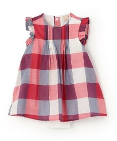 petit main / プティマイン ロンパース | 【リンク】マドラスチェックOPロンパース