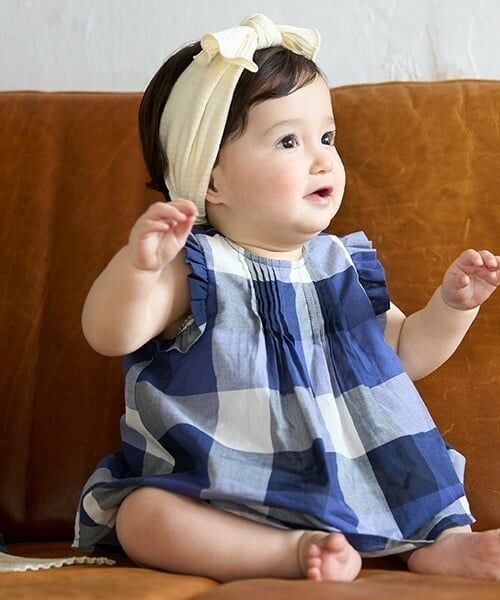 petit main / プティマイン ロンパース | 【リンク】マドラスチェックOPロンパース | 詳細1