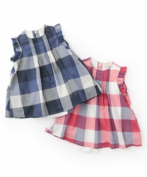 petit main / プティマイン ロンパース | 【リンク】マドラスチェックOPロンパース | 詳細12