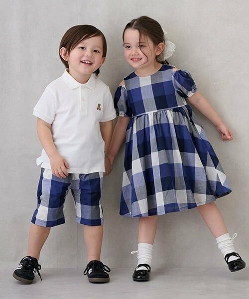 petit main / プティマイン ロンパース | 【リンク】マドラスチェックOPロンパース | 詳細3