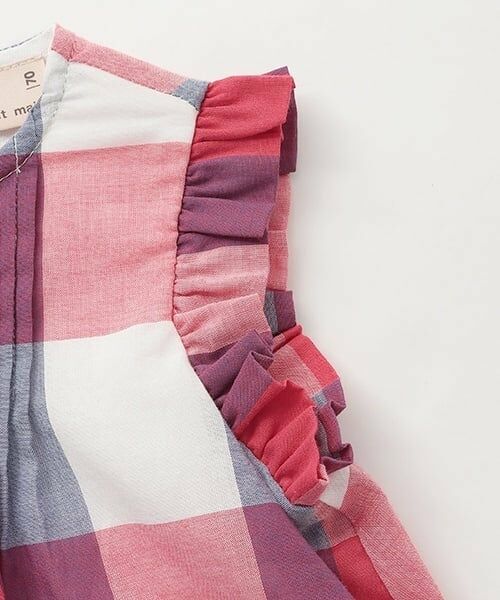 petit main / プティマイン ロンパース | 【リンク】マドラスチェックOPロンパース | 詳細8