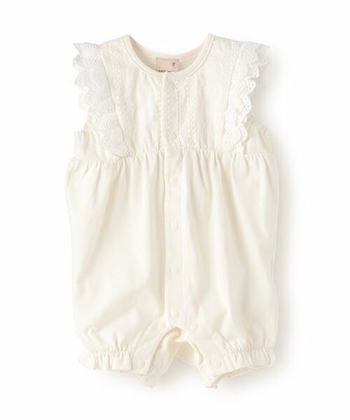 petit main / プティマイン ロンパース | レース切替カバーオール | 詳細11
