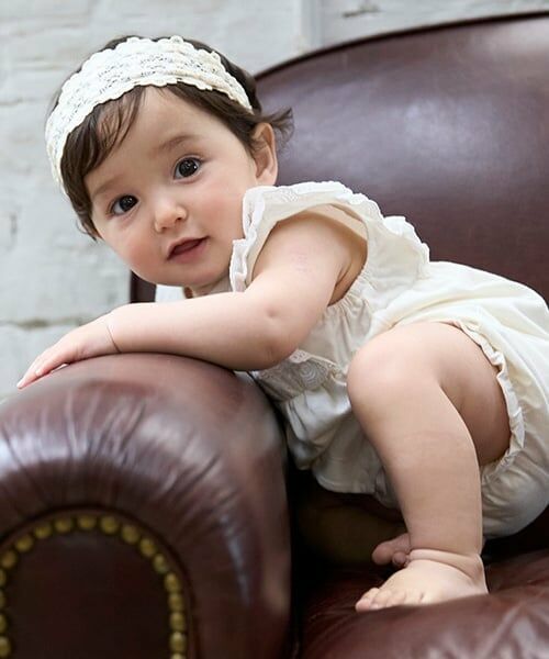 petit main / プティマイン ロンパース | レース切替カバーオール | 詳細2