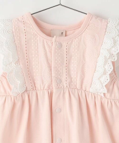 petit main / プティマイン ロンパース | レース切替カバーオール | 詳細5