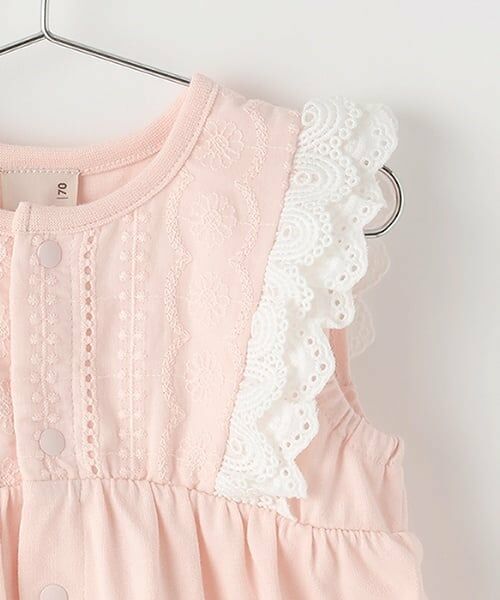 petit main / プティマイン ロンパース | レース切替カバーオール | 詳細6