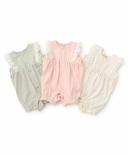 petit main / プティマイン ロンパース | レース切替カバーオール | 詳細9